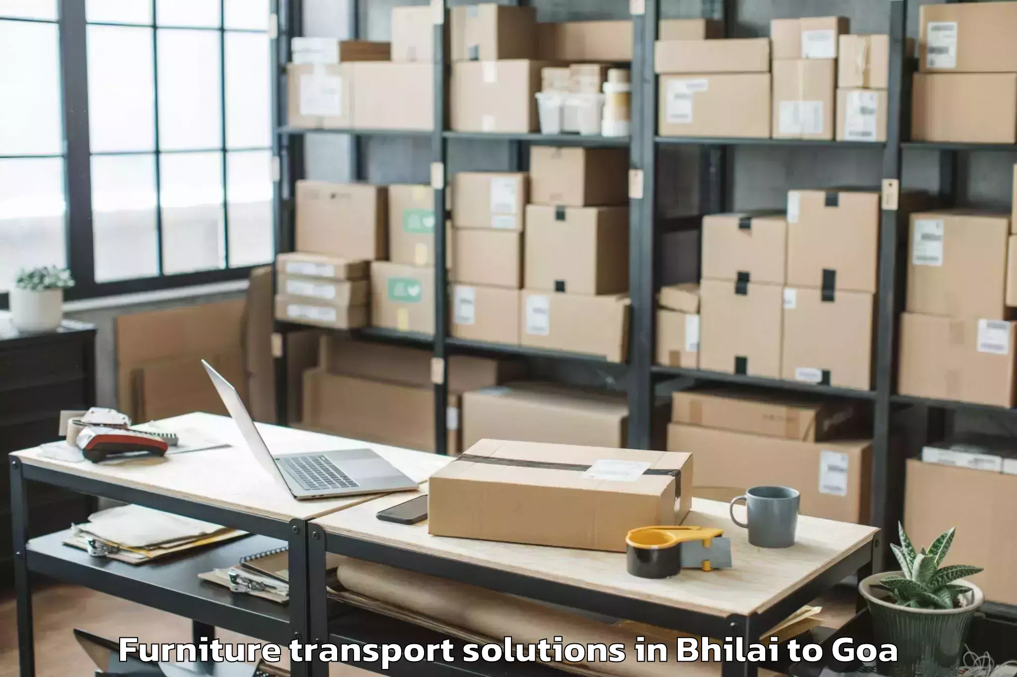 Reliable Bhilai to Navelim Furniture Transport Solutions